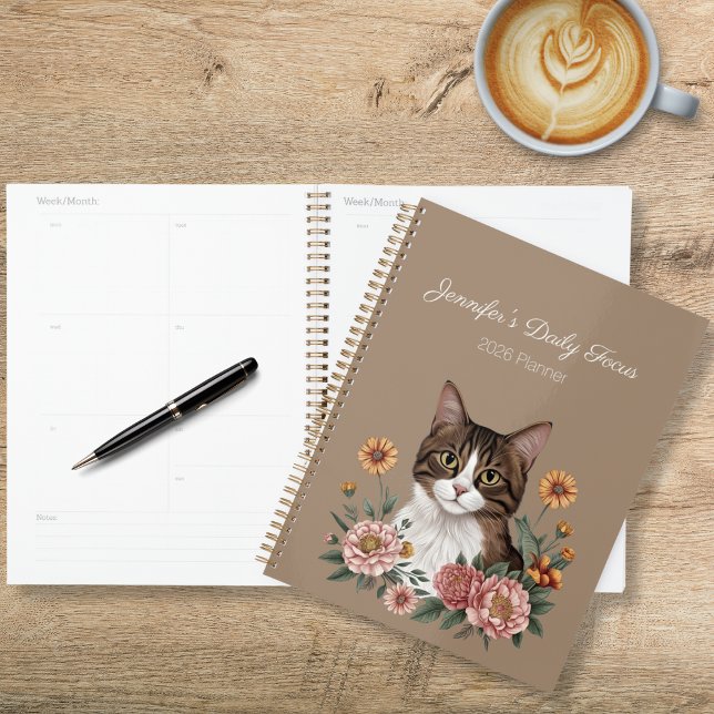 Agenda Gato Atigrado Floral (Subido por el creador)