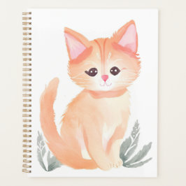Agenda Gato atigrado naranja Kit de acuarela gatito