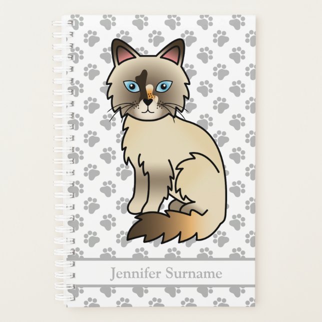 Agenda Gato Birman de concha de tortuga / Ragdoll y patas (Anverso)