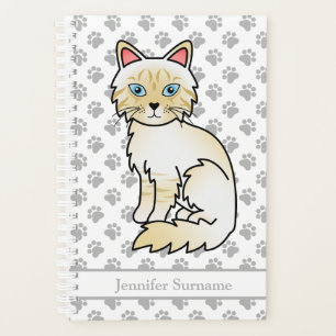 Agenda Gato Birman/Ragdoll de Tabby con Puntos de Crema y