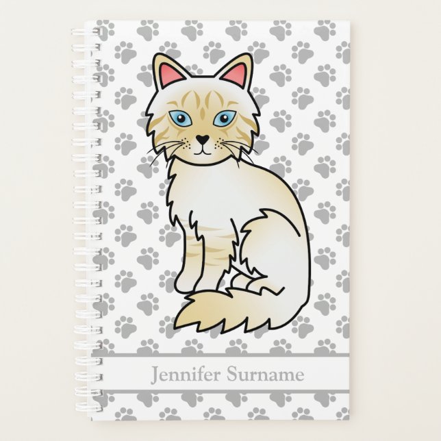 Agenda Gato Birman/Ragdoll de Tabby con Puntos de Crema y (Anverso)