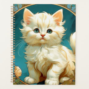 Agenda Gato blanco Alphonse Mucha Art Nouveau