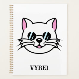 Agenda Gato blanco con gafas negras / gafas de sol