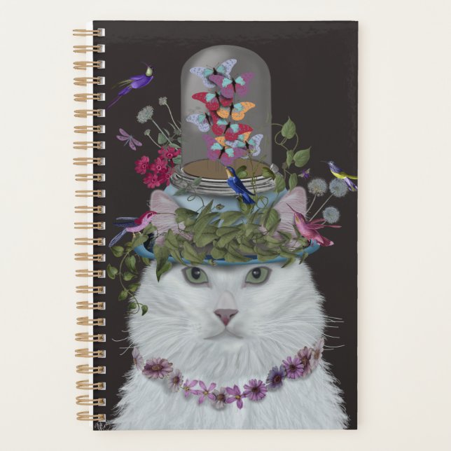 Agenda Gato blanco con mariposa Bell Jar (Anverso)
