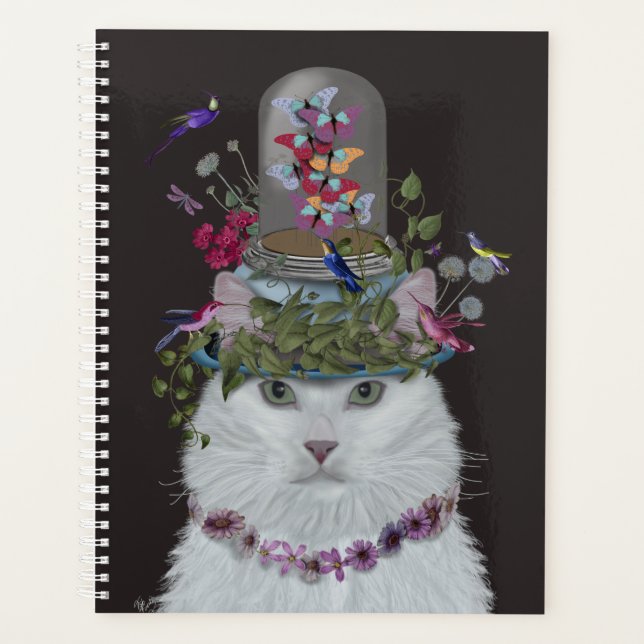 Agenda Gato blanco con mariposa Bell Jar (Anverso)