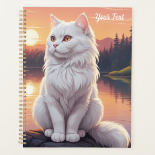 Agenda Gato blanco junto al lago