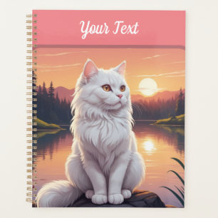 Agenda Gato blanco junto al lago