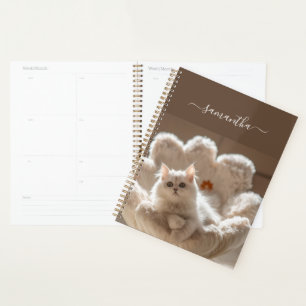 Agenda gato blanco majestuoso