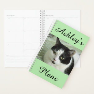 Agenda Gato blanco y negro personalizado