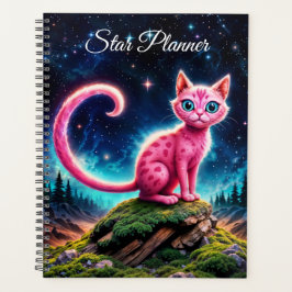 Agenda Gato brillante caprichoso, ojos azules de cola lar
