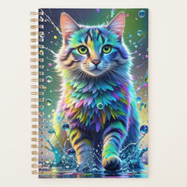 Agenda Gato colorido, salpicaduras, pintura, clasificació