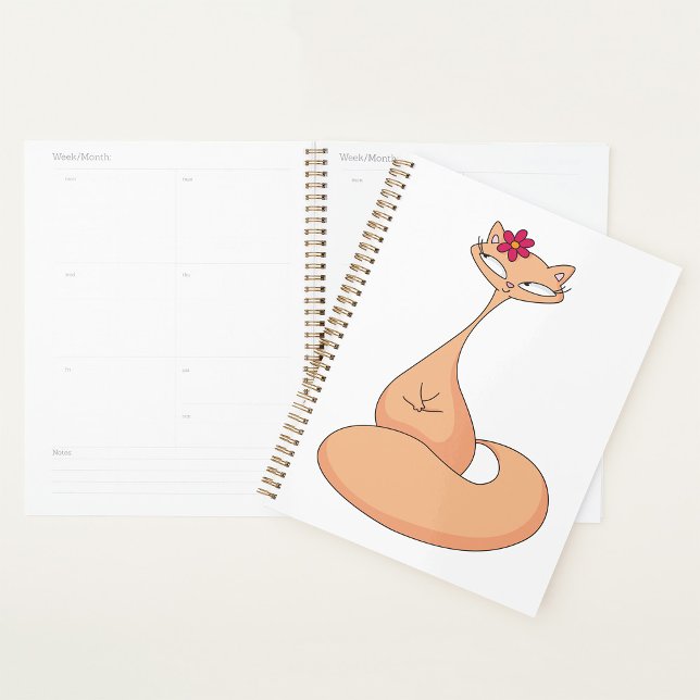 Agenda Gato con flor lindo Kawaii Kitty (Subido por el creador)