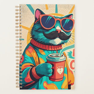 Agenda Gato con gafas de sol sobredimensionadas, sostenie