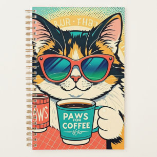 Agenda Gato con gafas de sol sobredimensionadas, sostenie