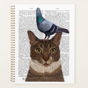 Agenda Gato con paloma en la cabeza