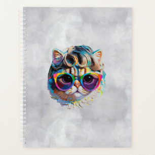 Agenda Gato con peluca y gafas de sol (Cuadro #4)