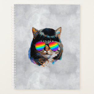 Agenda Gato con peluca y gafas de sol (Cuadro #5)