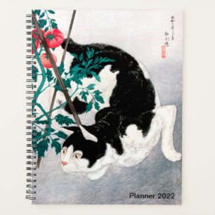 Agenda Gato con planta de tomate por Takahashi, arte japo