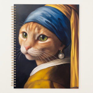 Agenda Gato con una Perla   Divertida parodia de Vermeer