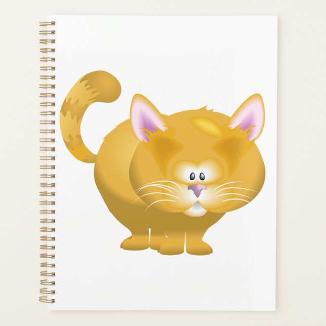 Agenda Gato Cute Redondo de Atigrado Jengibre (Anverso)