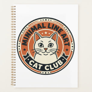 Agenda Gato de Arte de Línea Minimalista Regalo para Aman