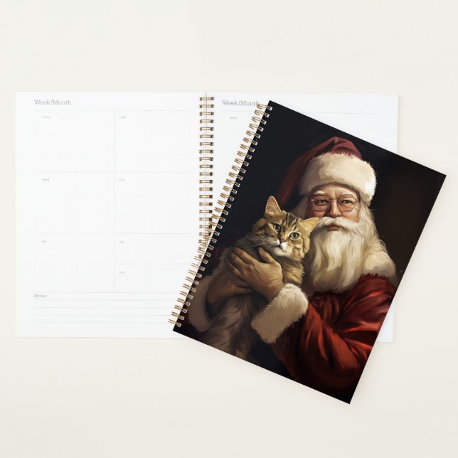 Agenda Gato de Bengala con Navidades festivos de Santa Cl (Demostración)