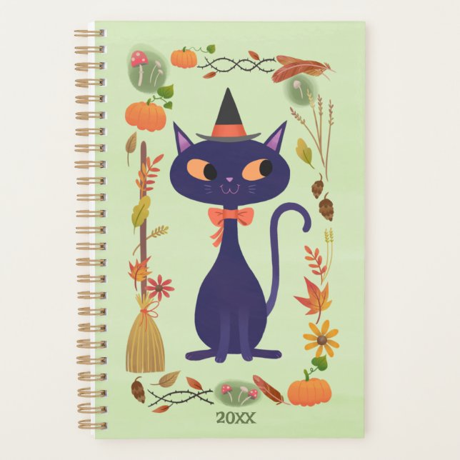 Agenda Gato de bruja de Halloween (Anverso)