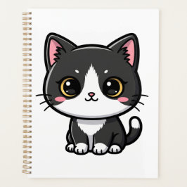 Agenda Gato de esmoquin lindo estilo kawaii cartoon