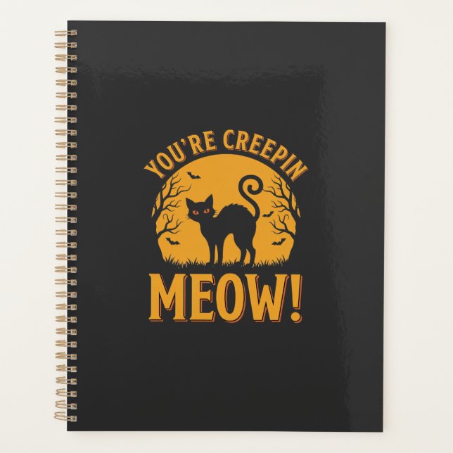 Agenda Gato de Halloween Me estás asustando (Anverso)