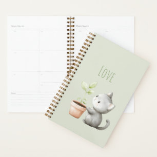 Agenda Gato de jardín con amor por las plantas