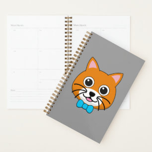 Agenda Gato de jengibre feliz lindo con papillón