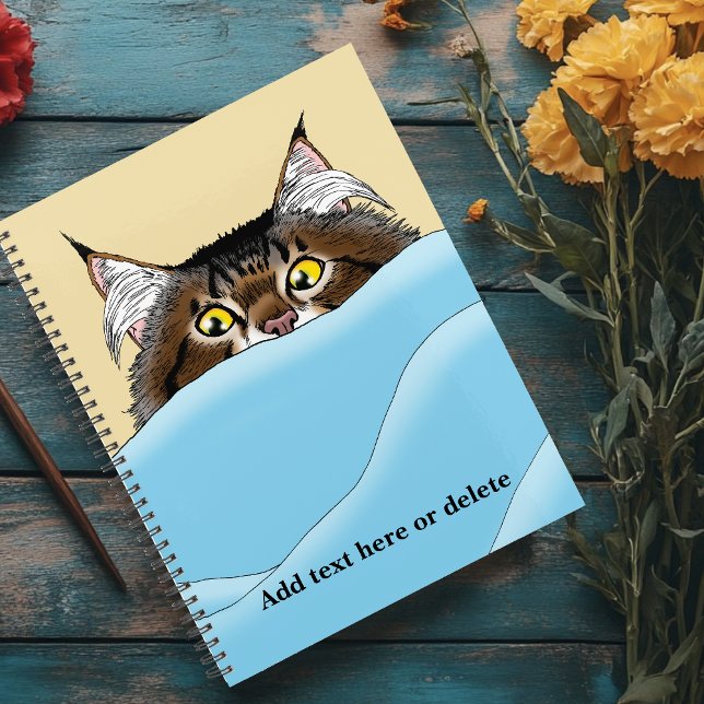 Agenda Gato de Tabby Peeking Blue Funny (Subido por el creador)