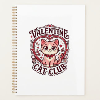 Agenda Gato del Día de San Valentín Diseño divertido para
