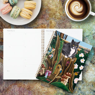 Agenda Gato del jardín de la casa de hadas