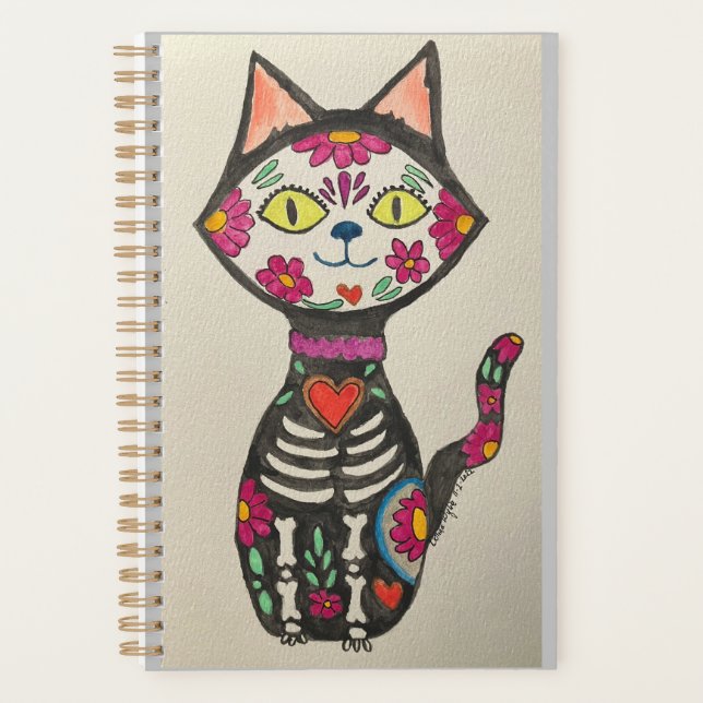 Agenda Gato Dia de los Muertos (Anverso)