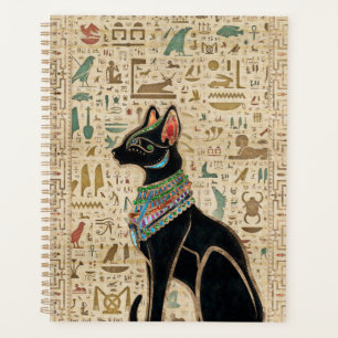 Agenda Gato egipcio - Bastet sobre papiro