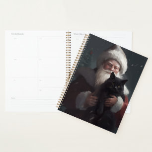 Agenda Gato Esmoquin con Papá Noel Festivo de Navidad