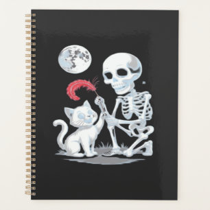 Agenda Gato Esqueleto Halloween Divertido Lindo Espeluzna