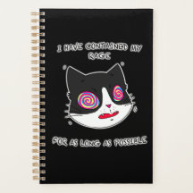 Gato estilo anime con ojos locos y texto