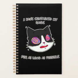 Agenda Gato estilo anime con ojos locos y texto