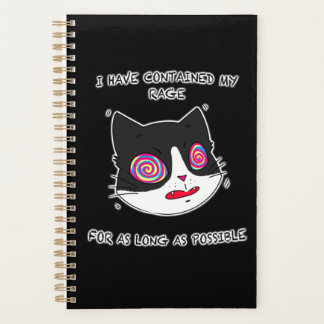 Agenda Gato estilo anime con ojos locos y texto