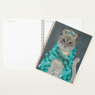 Agenda Gato gris Adornado Con Retrato De Campanas