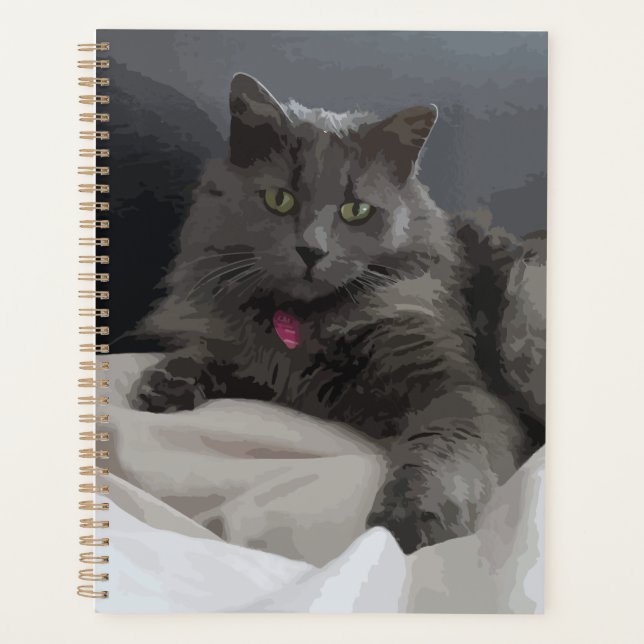 Agenda Gato gris pintado para el amante del gato (Anverso)