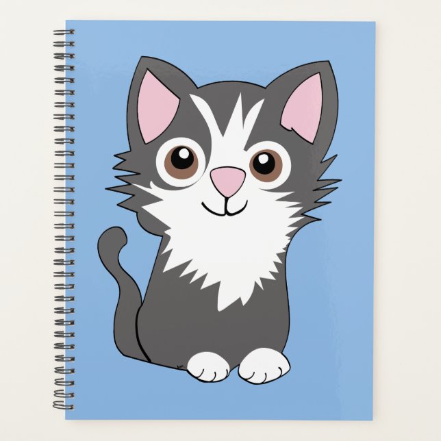 Agenda Gato gris y blanco (Anverso)
