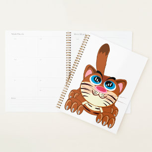 Agenda Gato juguetón con los ojos azules, divertido Kitty