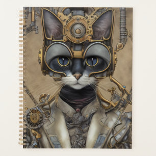 Agenda Gato mecánico vintage Steampunk