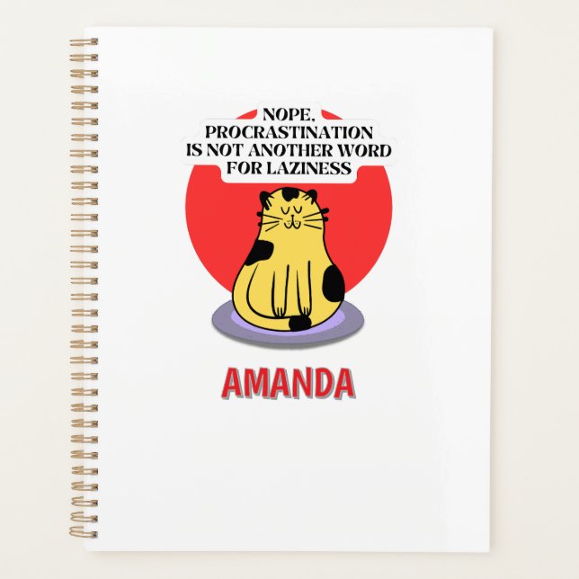 Agenda Gato Meme Tema Procrastinación  (Anverso)