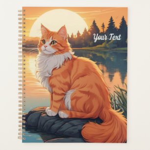 Agenda Gato naranja junto al lago