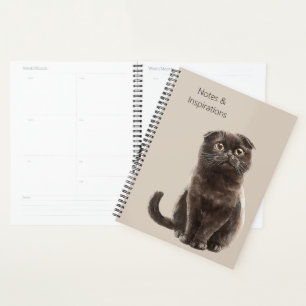 Agenda Gato negro de crema  