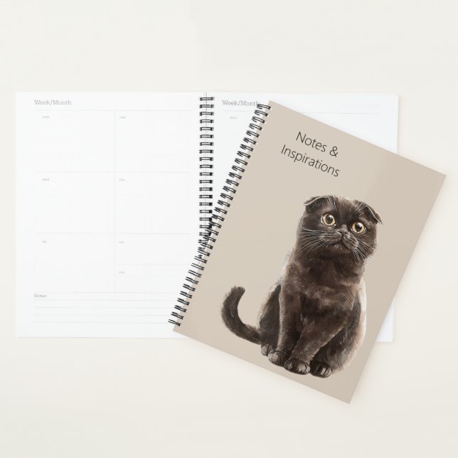 Agenda Gato negro de crema   (Demostración)